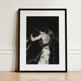 Middleman - Interracial Gay Erotica Art Print / Canvas, 12x16’’ / 31x41cm / Black Frame / Matboard, Posters Prints & Visual Artwork, Toby