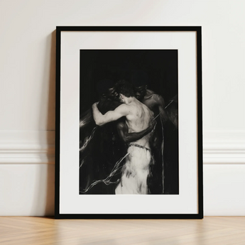 Middleman - Interracial Gay Erotica Art Print / Canvas, 12x16’’ / 31x41cm / Black Frame / Matboard, Posters Prints & Visual Artwork, Toby