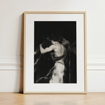 Middleman - Interracial Gay Erotica Art Print / Canvas, 12x16’’ / 31x41cm / Natural Frame / Matboard, Posters Prints & Visual Artwork, Toby