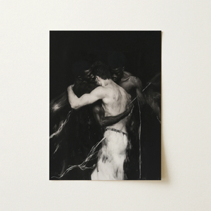 Middleman - Interracial Gay Erotica Art Print / Canvas, 12x16’’ / 31x41cm / Unframed / no Border, Posters Prints & Visual Artwork, Toby Leon