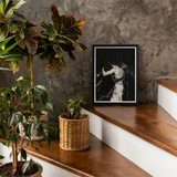 Middleman - Interracial Gay Erotica Art Print, Framed Black White Art Print