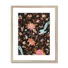 Midnight Call - 19th c Flora & Fauna Fabric Art Print