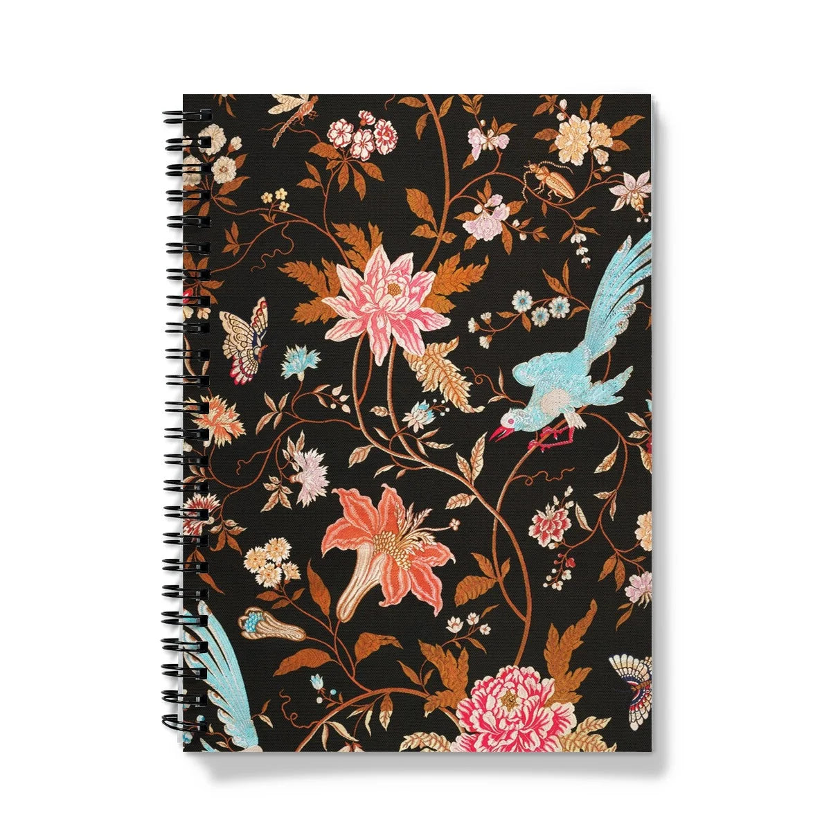 Midnight Call - Flora & Fauna Fabric Art Notebook A5 / Graph Notebooks Notepads