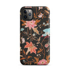 Midnight Call Flora & Fauna Fabric Iphone Case, 11 Pro Max / Matte, Floral Patterned Phone Case