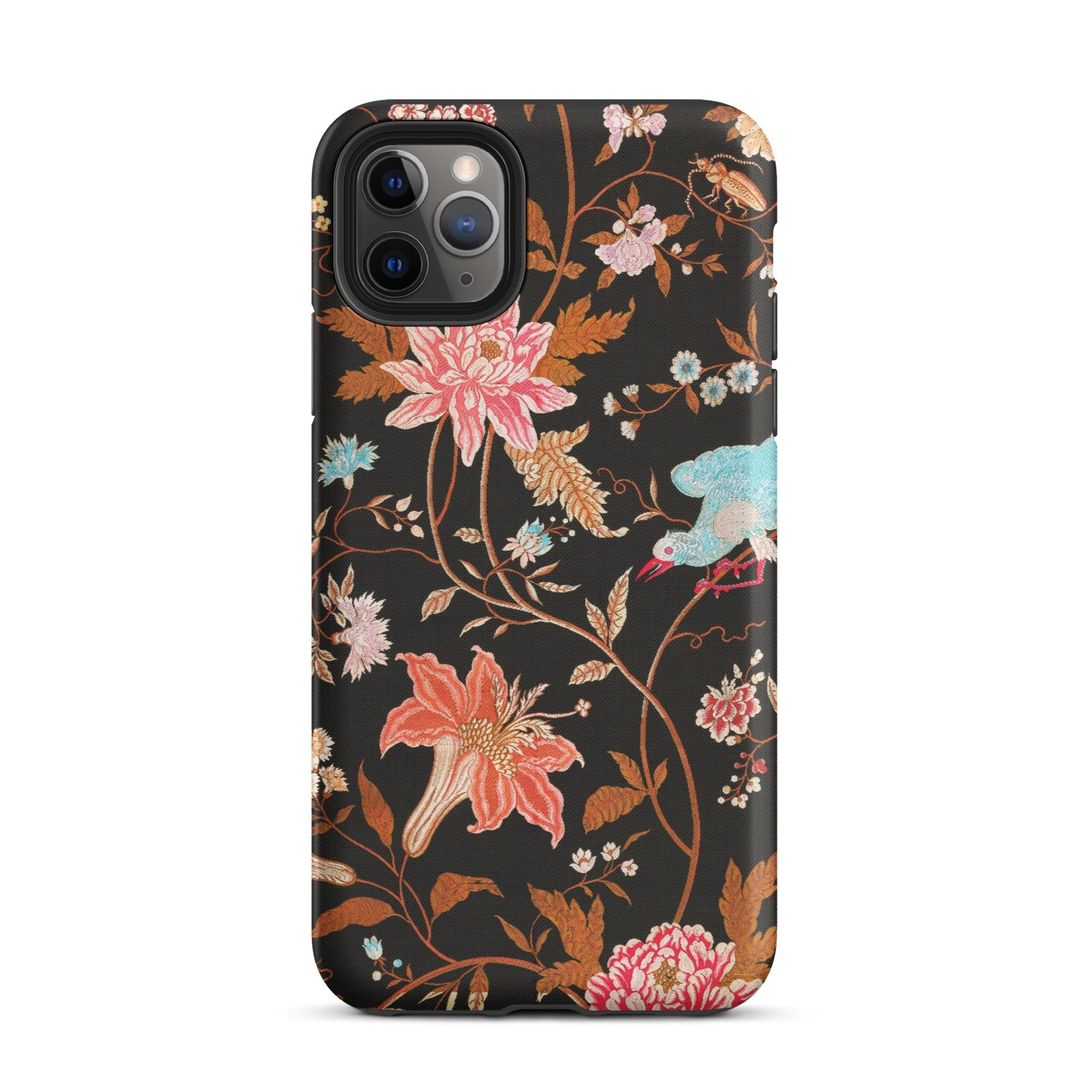 Midnight Call Flora & Fauna Fabric Iphone Case, 11 Pro Max / Matte, Floral Patterned Phone Case
