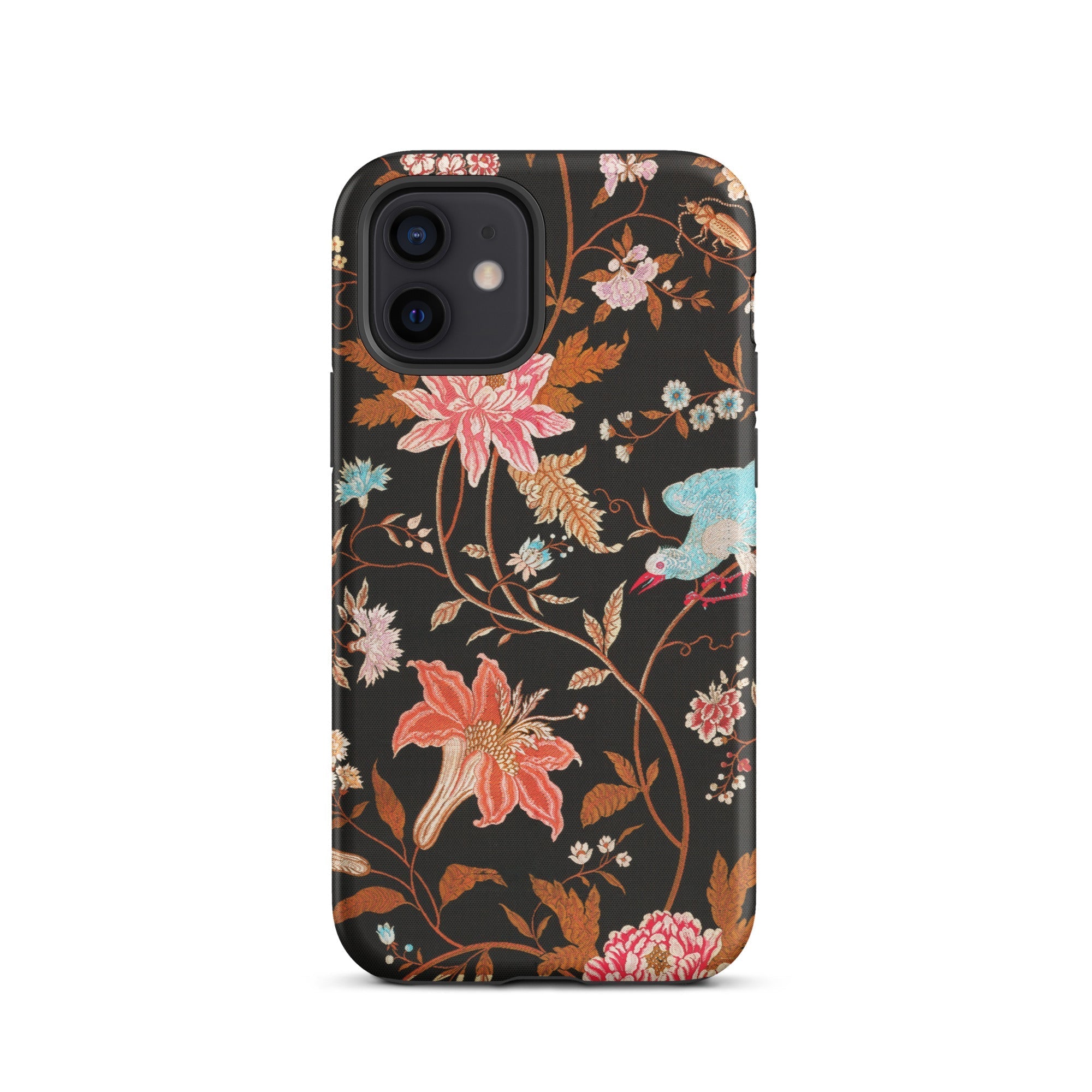 Midnight Call Flora & Fauna Fabric Iphone Case, 12 / Matte, Floral Patterned Phone Case