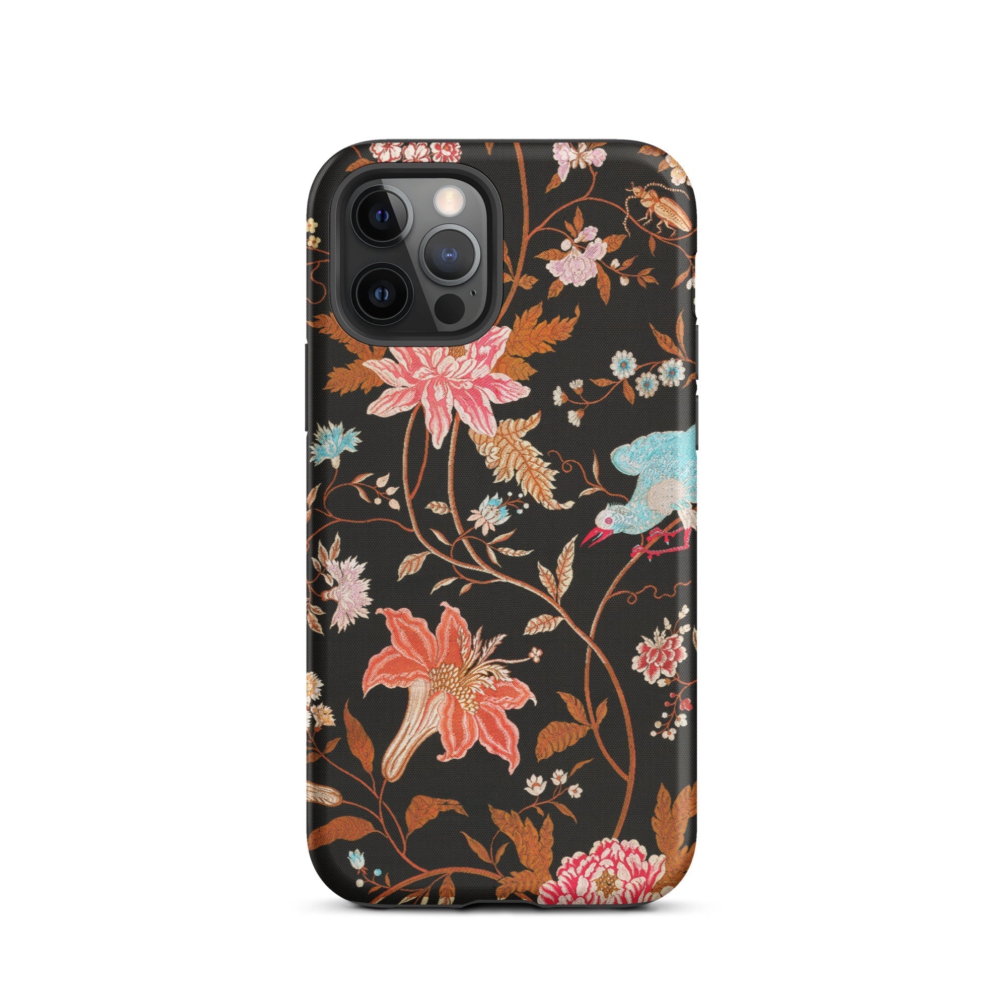 Midnight Call Flora & Fauna Fabric Iphone Case, 12 Pro / Matte, Floral Patterned Phone Case
