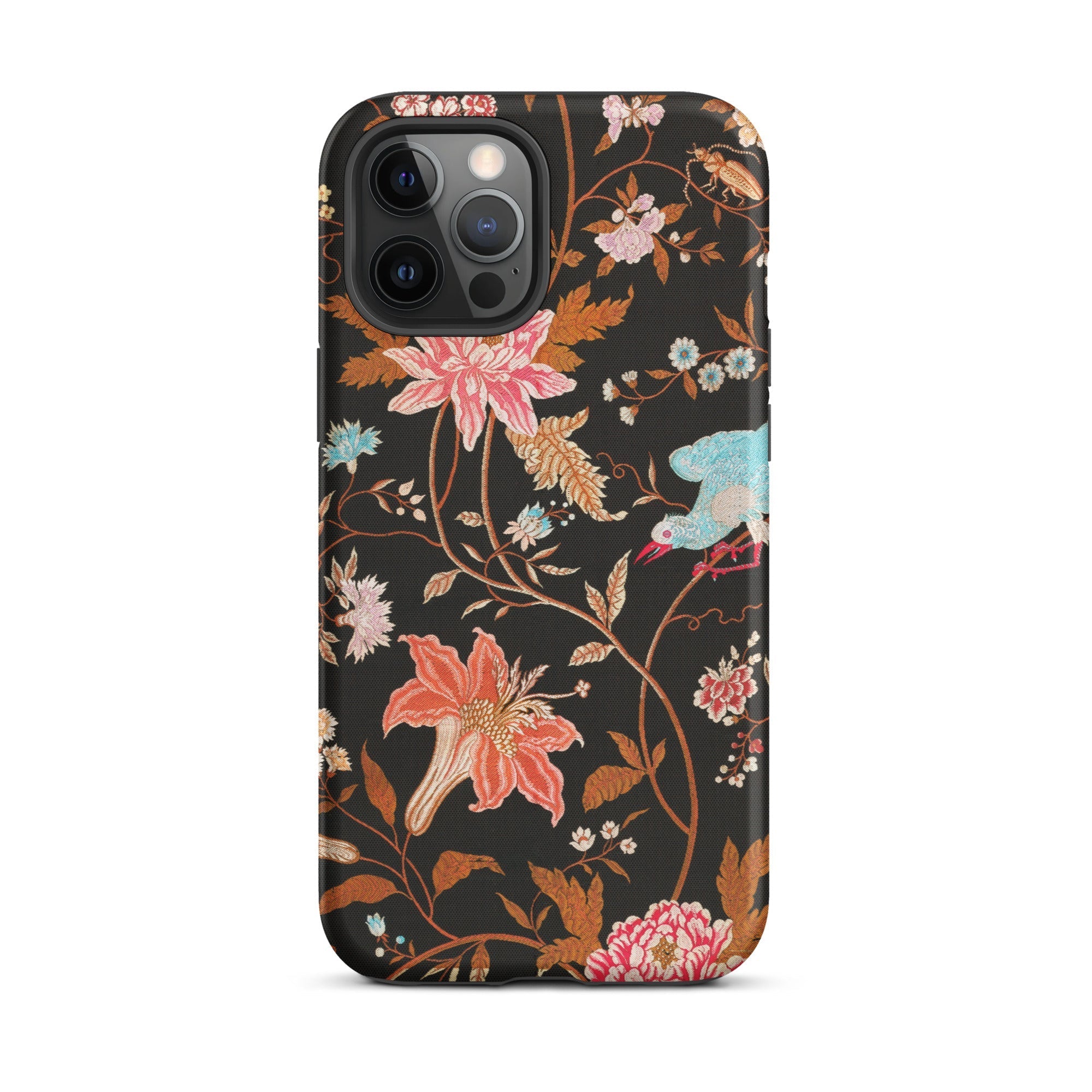 Midnight Call Flora & Fauna Fabric Iphone Case, 12 Pro Max / Matte, Floral Patterned Phone Case