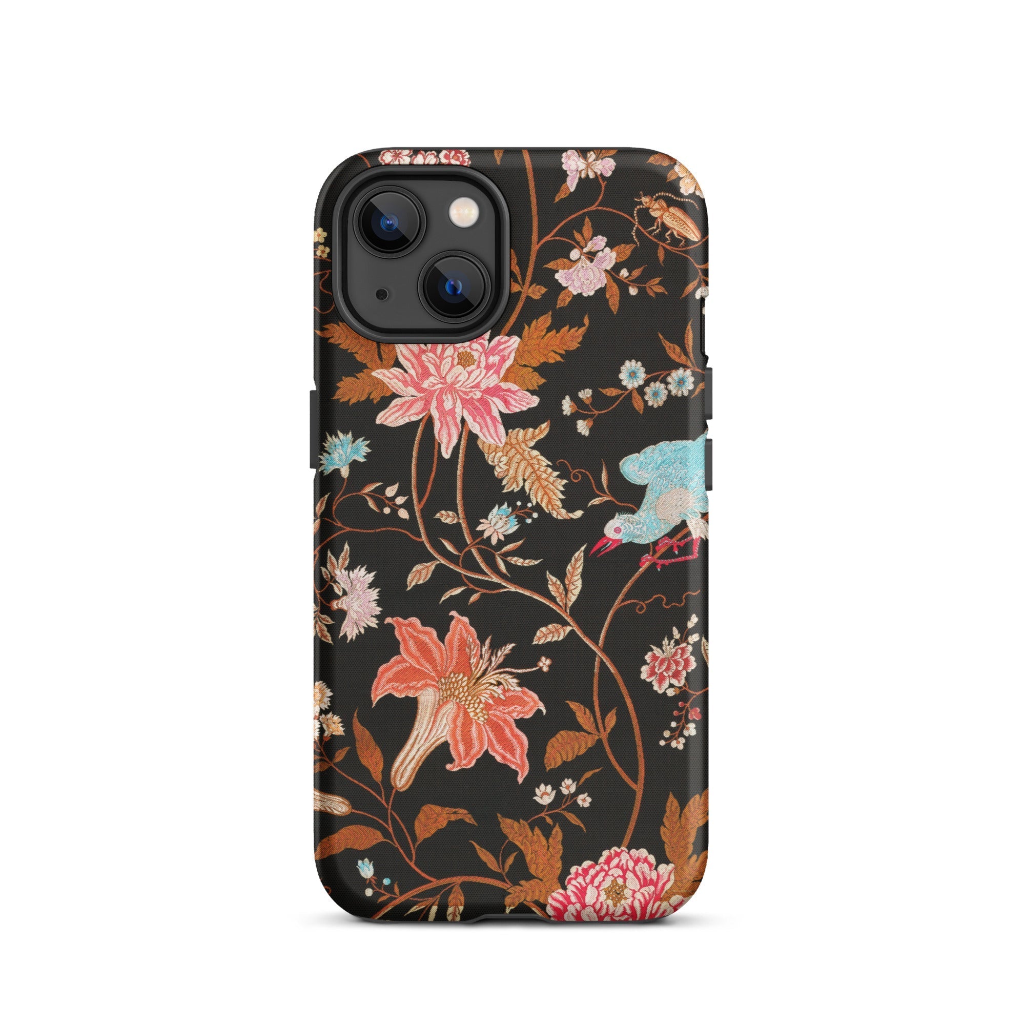Midnight Call Flora & Fauna Fabric Iphone Case, 13 / Matte, Floral Patterned Phone Case