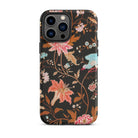 Midnight Call Flora & Fauna Fabric Iphone Case, 13 Pro Max / Matte, Floral Patterned Phone Case