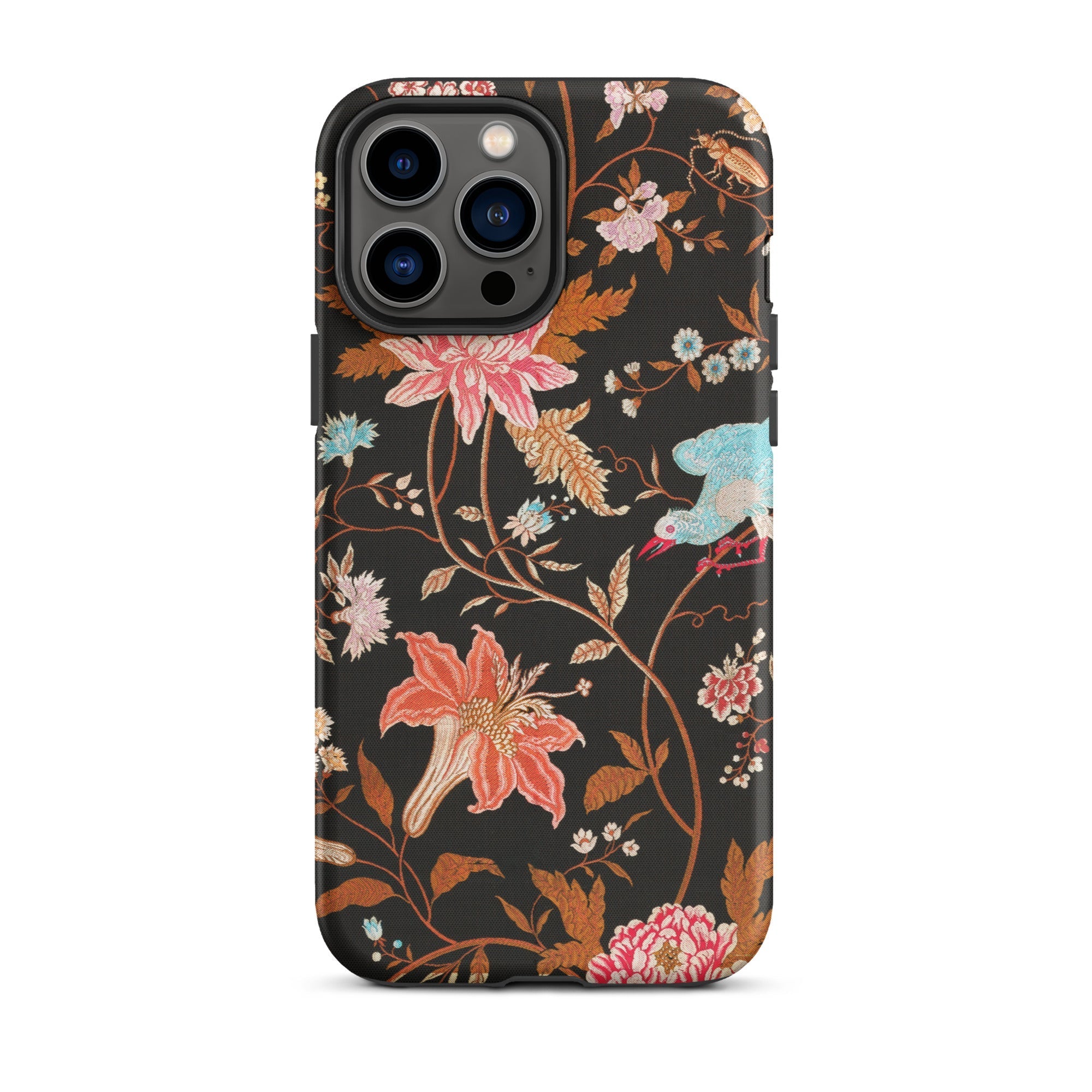 Midnight Call Flora & Fauna Fabric Iphone Case, 13 Pro Max / Matte, Floral Patterned Phone Case