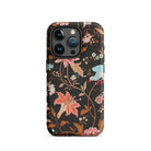 Midnight Call - Flora & Fauna Fabric Iphone Case, 15 Pro / Tough Phone, Floral Patterned Phone Case