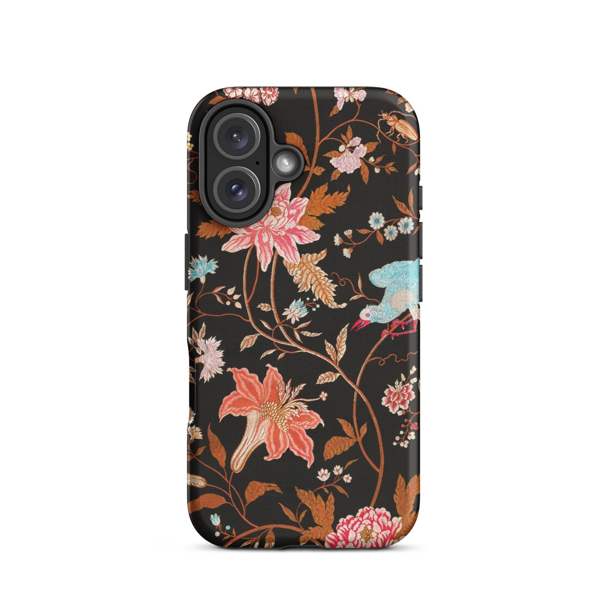 Midnight Call Flora & Fauna Fabric Iphone Case, 16 / Matte, Floral Patterned Phone Case