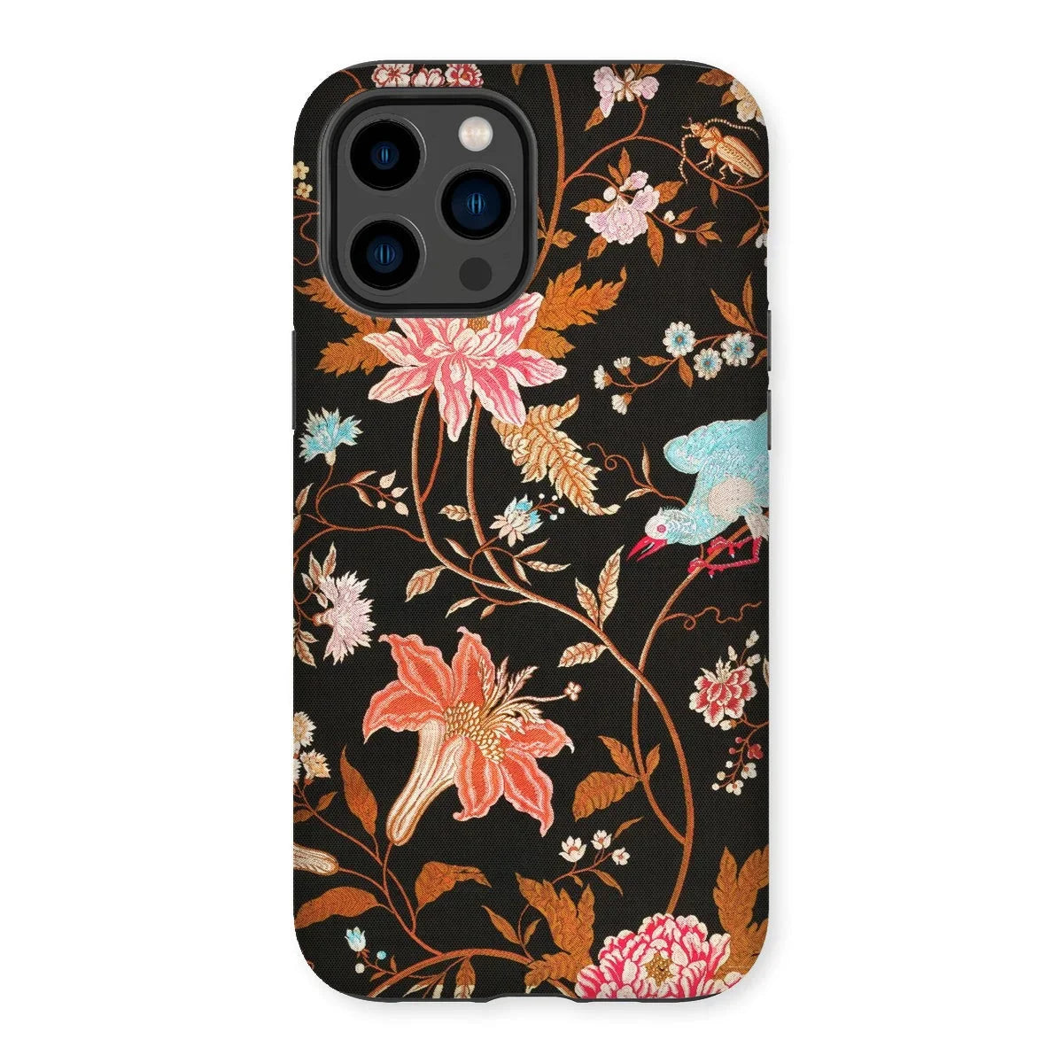 Midnight Call - Flora & Fauna Fabric Iphone Case, 14 Pro Max / Matte, Kite-769519247, Floral-patterned Iphone Case Dark