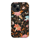 Midnight Call - Flora & Fauna Fabric Iphone Case, 14 Plus / Matte, Kite-769519245, Floral-patterned Iphone Case Dark