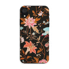Midnight Call - Flora & Fauna Fabric Iphone Case, Xr / Matte, Floral-patterned Smartphone Case Dark Background