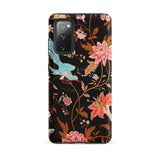Midnight Call - Flora & Fauna Fabric Samsung Case, Galaxy S20 Fe / Matte, Samsung Galaxy A51 Phone Case Floral Bird Design