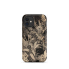 Midnight Garden Black & White Floral Art Iphone Case, 12 Mini / Matte, Floral Patterned Phone Case