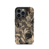 Midnight Garden - Black & White Floral Art Iphone Case, 13 Pro / Matte, Floral-patterned Phone Case