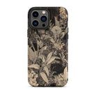 Midnight Garden Black & White Floral Art Iphone Case, 13 Pro Max / Matte, Floral Patterned Phone Case