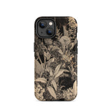 Midnight Garden - Black & White Floral Art Iphone Case 14 / Matte Floral Patterned Phone Case Midnight Garden, Art Iphone, White