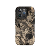 Midnight Garden - Black & White Floral Art Iphone Case, 16 Pro / Matte, Floral Patterned Phone Case