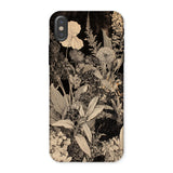 Midnight Garden - Black & White Floral Art Iphone Case x / Matte Floral-patterned Phone Case Midnight Garden, Floral Art Iphone, White