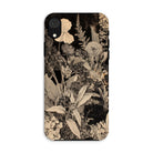 Midnight Garden Black & White Floral Art Iphone Case, Xr / Matte, Floral Patterned Phone Case