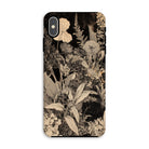 Midnight Garden Black & White Floral Art Iphone Case, Xs Max / Matte, Floral Patterned Phone Case