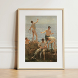 Midsummer Morning - Henry Scott Tuke Art Print / Canvas Framed Art Print Classical Painting Nude Men Seaside Henry Scott Tuke, Scott,