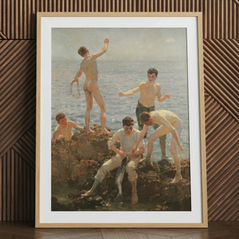 Midsummer Morning - Henry Scott Tuke Art Print / Canvas Framed Art Print Classical Painting Young Men Seaside Henry Scott Tuke, Scott,