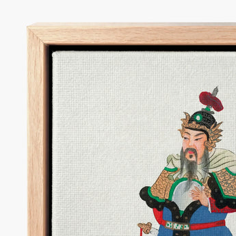 Framed Canvas Print Traditional Chinese General Ornate Armor Three Kingdoms Lore, Qing Dynasty Manchu, Opera-worthy Warlord