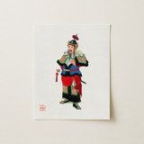 Military Commander - Qing Dynasty Art Print / Canvas Vibrant Traditional Chinese Warrior Illustration Printed White Cardstock Three