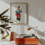 Military Commander - Qing Dynasty Art Print, Orange Turntable Copper-colored Desk Lamp