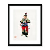 Military Commander - Qing Dynasty Art Print, Traditional Chinese Warrior Figure Colorful Robes Armor Decorative
