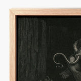 Black Canvas Print Detailed Monochromatic Illustration Elephant Snake Gustave Dore Art, Minos Coils, Counting Device