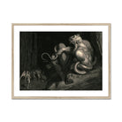 There Minos Stands - Gustave Dore Art Print, Framed Print Dark Dramatic Mythological Demonic Figures Cavern