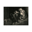 There Minos Stands - Gustave Dore Art Print, Powerful Muscular Male Figure Crown Bound Snake