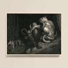 There Minos Stands - Gustave Dore Framed Canvas, 16x12’’ / 41x31cm / Natural Floating Frame, Framed Print Mythical Scene