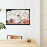 Minuit George Barbier 1920s Fashion Art Framed Canvas, Japanese Woodblock Print Artwork Black Frame Traditional Scene