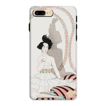 Minuit - George Barbier Iphone Case, 8 Plus / Matte, Phone Case Artistic Illustration Woman White Dress Floral
