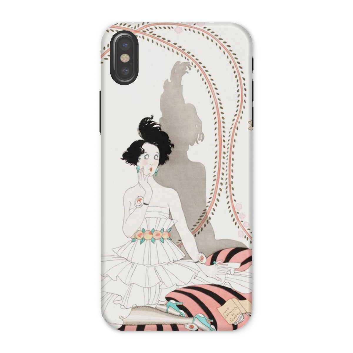 Minuit - George Barbier Iphone Case, x / Matte, Phone Case Art Deco-style Illustration Stylized Woman White