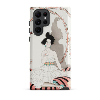 Minuit - George Barbier Phone Case Samsung Galaxy S22 Ultra / Matte White Phone Case Illustrated Design Woman Ruffled Dress George