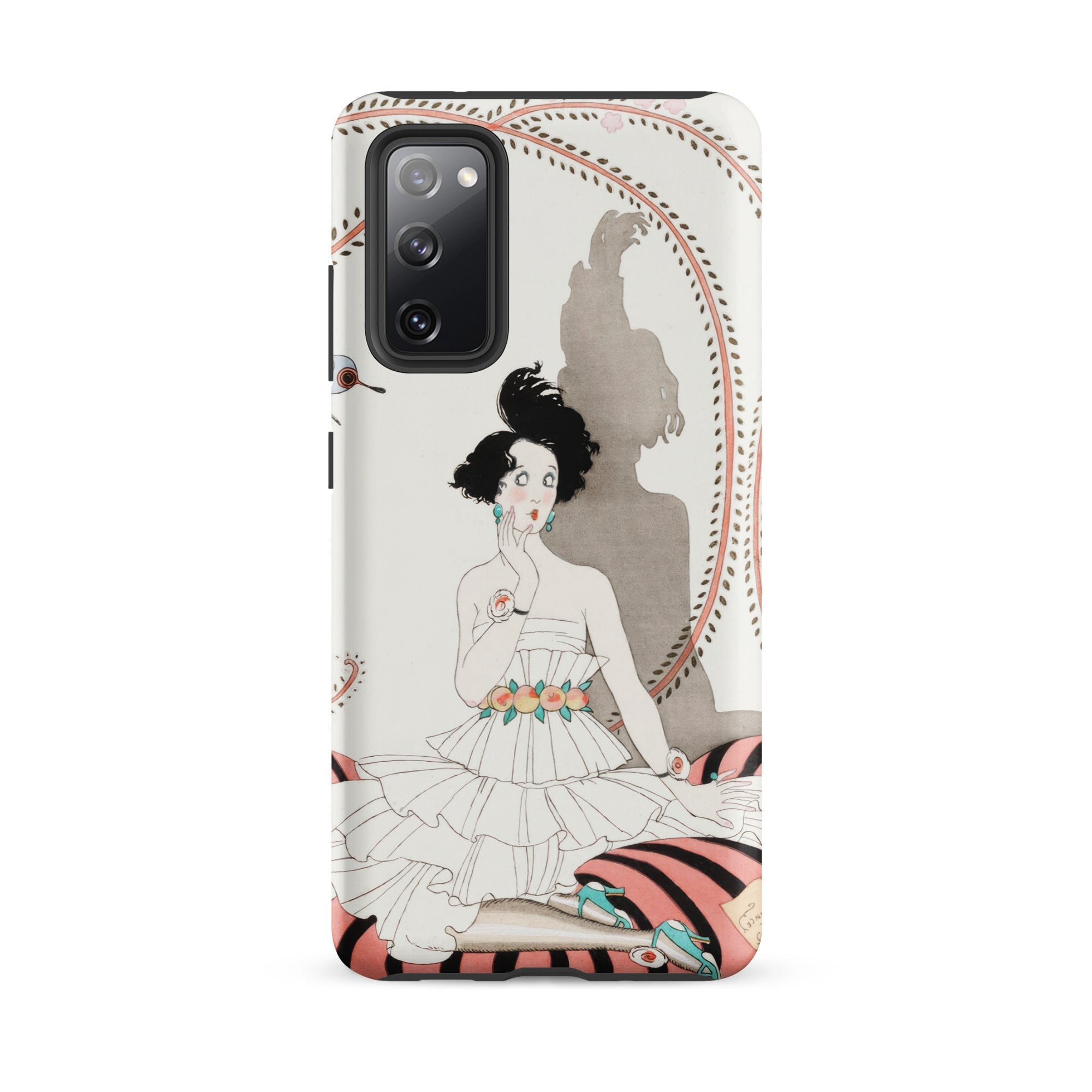 Minuit George Barbier Samsung Case, Galaxy S20 Fe / Matte, White Smartphone Case Whimsical Illustration Woman Tiered Dress