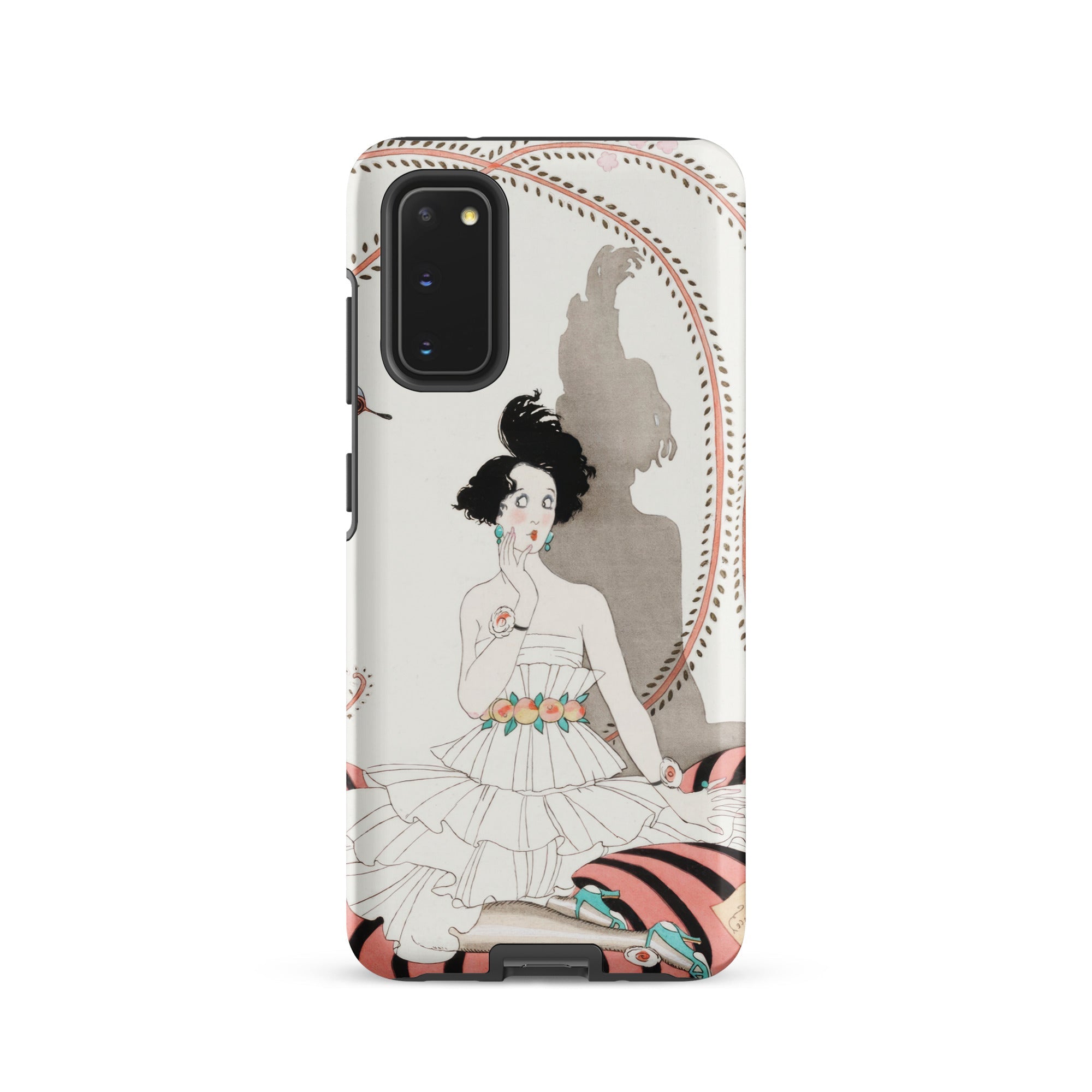 Minuit George Barbier Samsung Case, Galaxy S20 / Matte, Smartphone Case Art Deco Illustration Woman Ruffled Dress