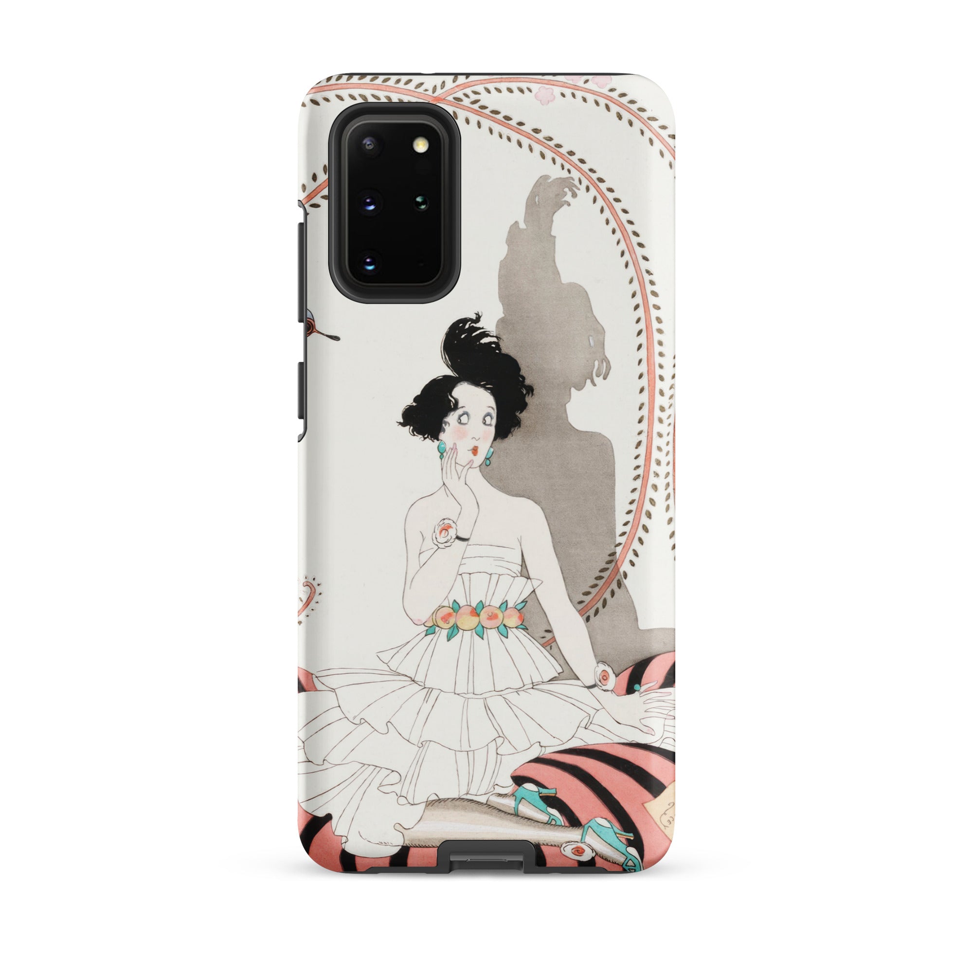 Minuit George Barbier Samsung Case, Galaxy S20 Plus / Matte, Phone Case Art Deco Illustration Woman Tiered Dress