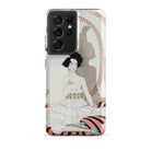 Minuit George Barbier Samsung Case, Galaxy S21 Ultra / Matte, White Phone Case Vintage Illustration Woman Dress