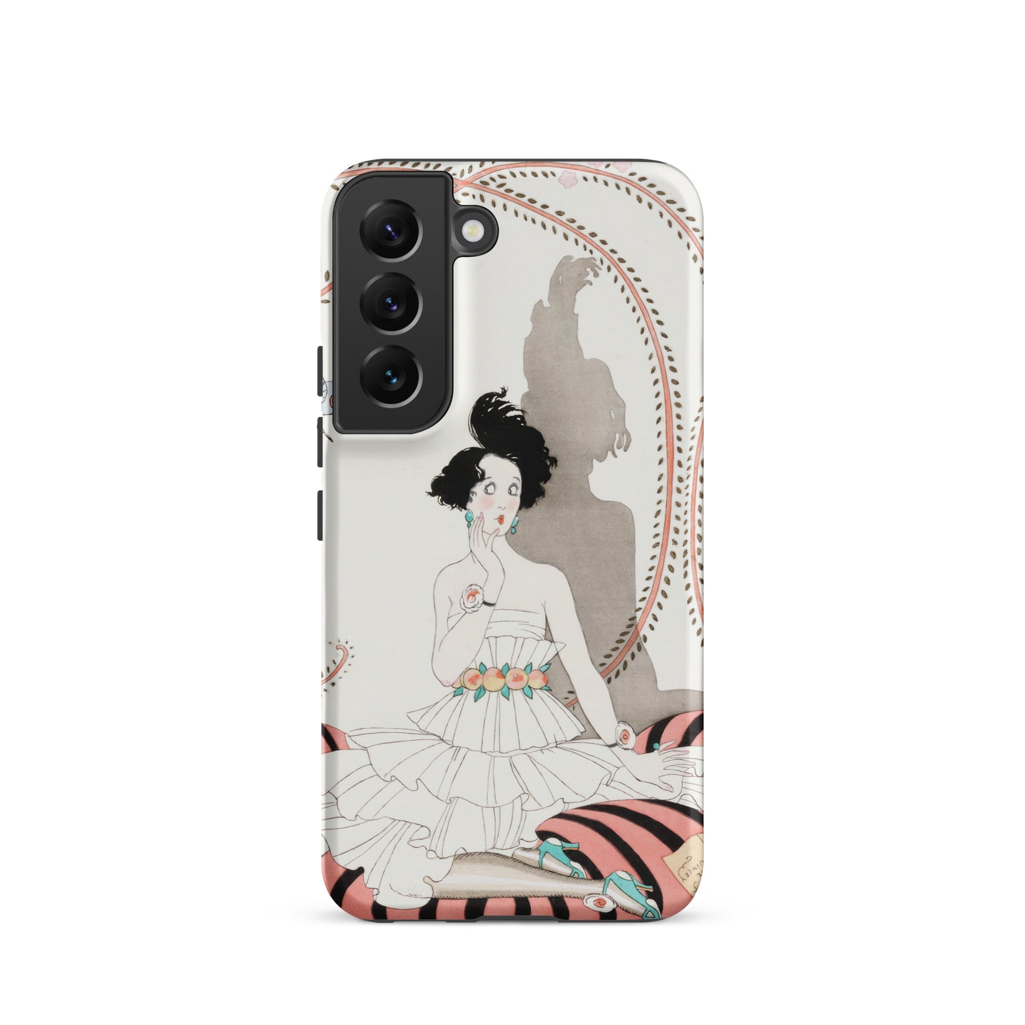 Minuit George Barbier Samsung Case, Galaxy S22 / Matte, Smartphone Case Art Deco Illustration Woman Ruffled Dress