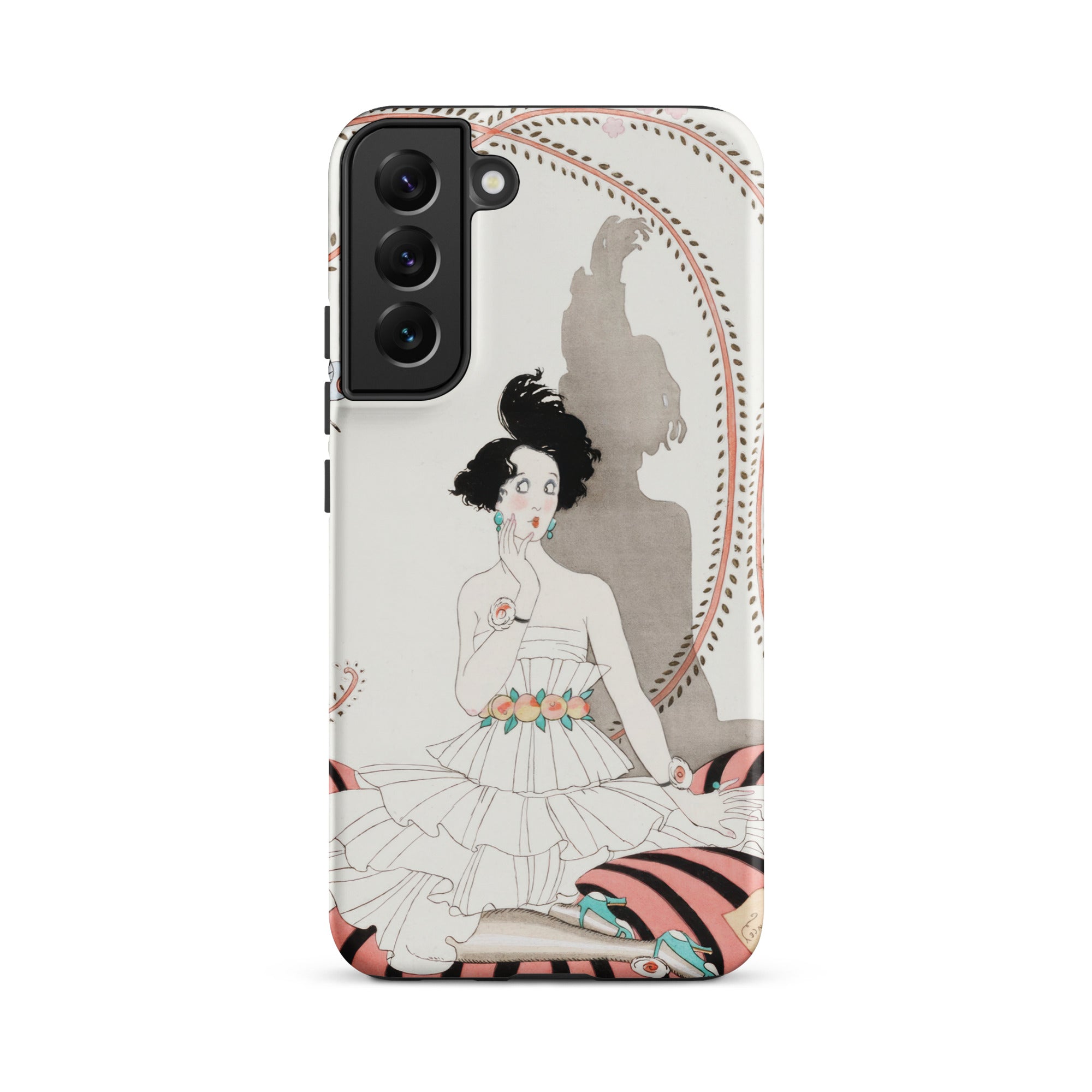 Minuit George Barbier Samsung Case, Galaxy S22 Plus / Matte, Smartphone Case Illustration Woman Ruffled Dress