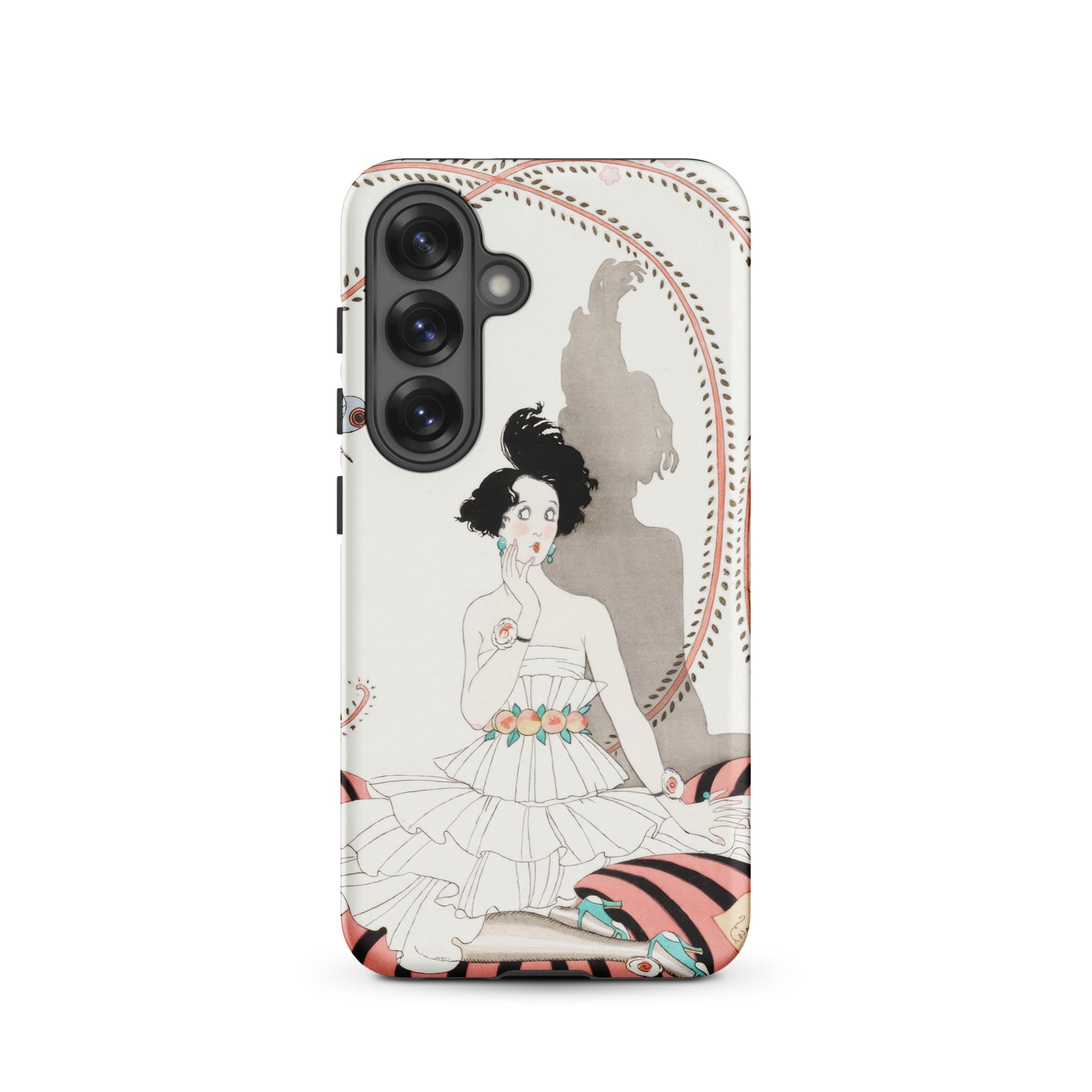 Minuit George Barbier Samsung Case, Galaxy S25 / Matte, Smartphone Case Art Deco Illustration Woman White Dress